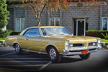 1966 GTO restoration reflections in paint